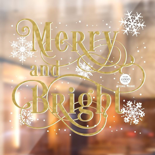 Vrolijk en helder kerstcadeau met elegant goud raamsticker (Vel 2)