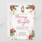 Vrolijk en helder kerstdiner feestlantaarn kaart (Voorkant)