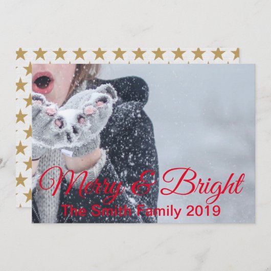 Vrolijk en helder kerstfeest aankondiging (Voorkant / Achterkant)