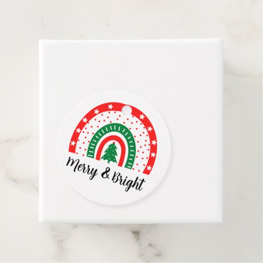 Vrolijk en helder kerstfeest bedankjes labels (In situ)