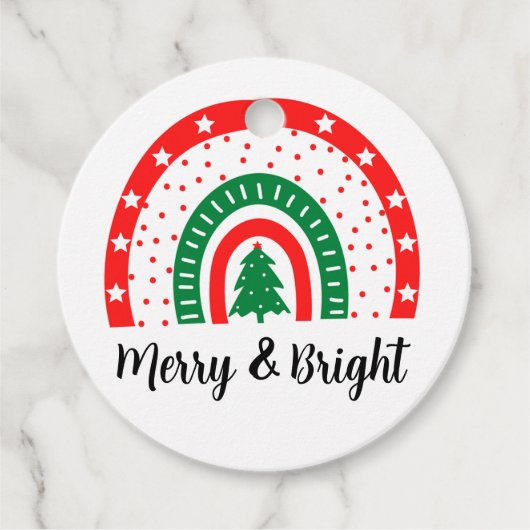 Vrolijk en helder kerstfeest bedankjes labels (Voorkant)