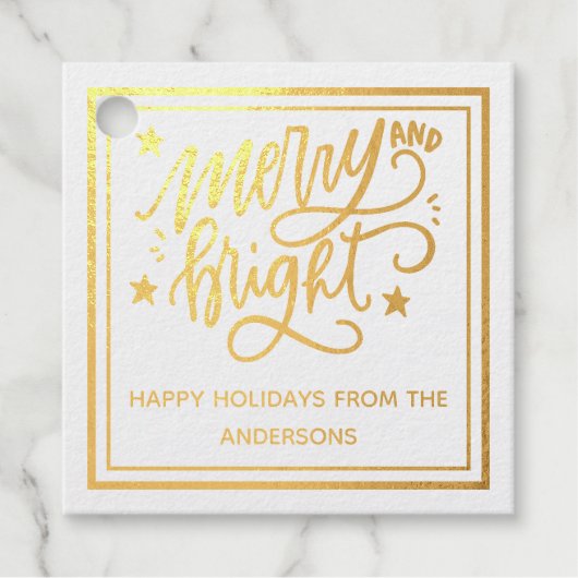 Vrolijk en helder kerstfeest bedankjes labels (Voorkant)