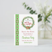 Vrolijk en helder kerstfeest Bespaar de datum Briefkaart (Staand voorkant)