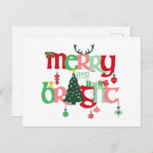 Vrolijk en helder kerstfeest briefkaart (Voorkant / Achterkant)