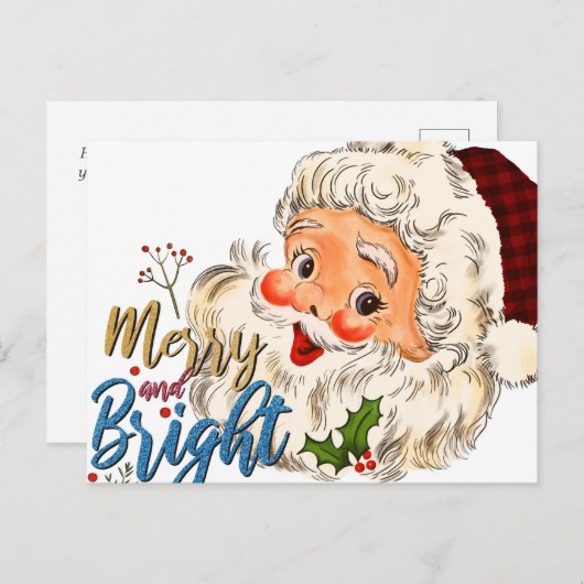  vrolijk en helder kerstfeest Briefkaart (Voorkant / Achterkant)