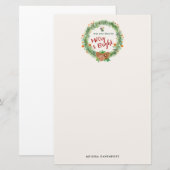 Vrolijk en helder kerstfeest briefpapier (Voorkant / Achterkant)