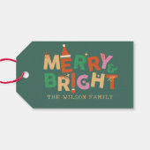 Vrolijk en helder kerstfeest cadeaulabel (Achterkant Horizontaal)