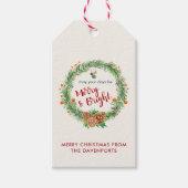 Vrolijk en helder kerstfeest cadeaulabel (Voorkant)