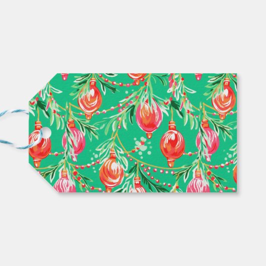 Vrolijk en helder kerstfeest cadeaulabel (Achterkant Horizontaal)