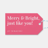 Vrolijk en helder kerstfeest cadeaulabel (Voorkant (Horizontaal))