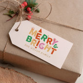 Vrolijk en helder kerstfeest cadeaulabel