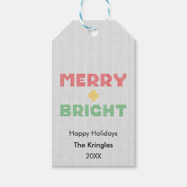 Vrolijk en helder kerstfeest cadeaulabel