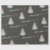 Vrolijk en helder kerstfeest cadeaupapier (Vlak)