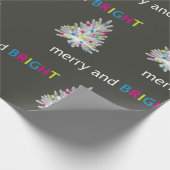 Vrolijk en helder kerstfeest cadeaupapier (Hoek)