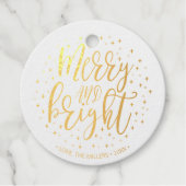 Vrolijk en helder kerstfeest Echte gouden Label me (Voorkant)