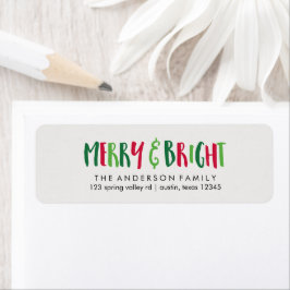 Vrolijk en helder kerstfeest etiket