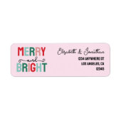 Vrolijk en helder kerstfeest etiket (Voorkant)