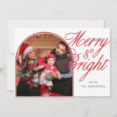 Vrolijk en helder kerstfeest Familiefoto Feestdagenkaart (Voorkant)