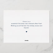 Vrolijk en helder kerstfeest Familiefoto Folie Feestdagenkaart (Achterkant)