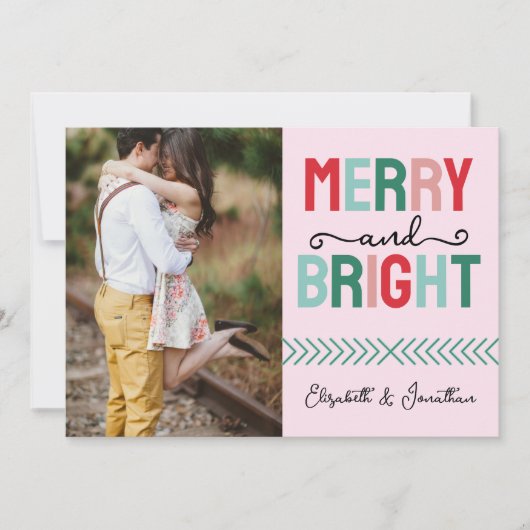 Vrolijk en helder kerstfeest feestdagenkaart (Voorkant)