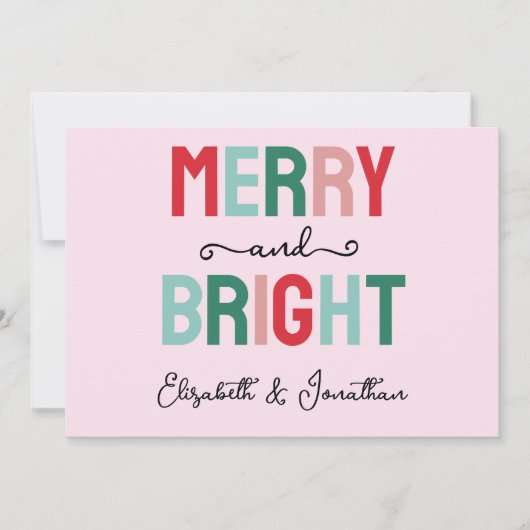 Vrolijk en helder kerstfeest feestdagenkaart (Voorkant)