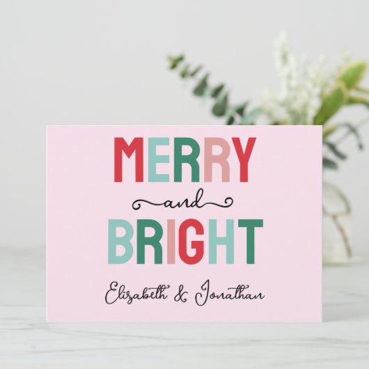 Vrolijk en helder kerstfeest feestdagenkaart (Staand voorkant)