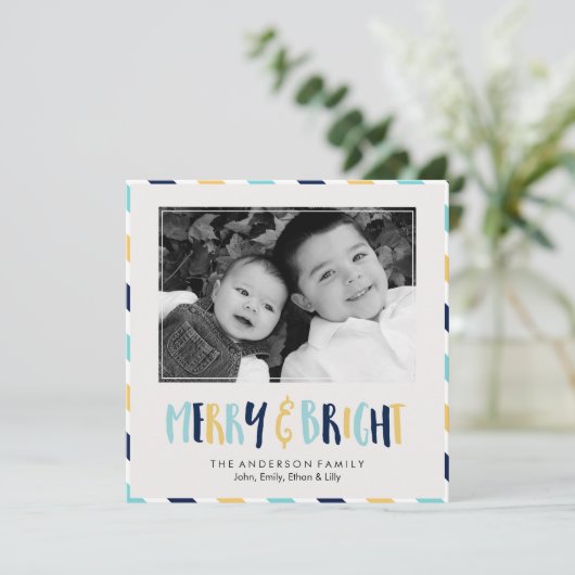 Vrolijk en helder kerstfeest feestdagenkaart (Staand voorkant)