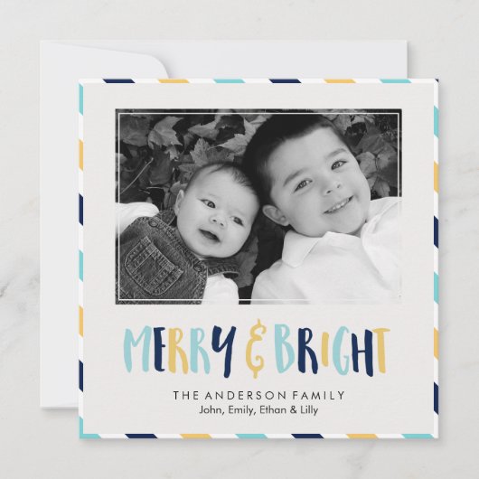 Vrolijk en helder kerstfeest feestdagenkaart (Voorkant)