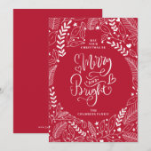 Vrolijk en helder kerstfeest feestdagenkaart (Voorkant / Achterkant)