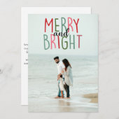 Vrolijk en helder kerstfeest feestdagenkaart (Voorkant / Achterkant)