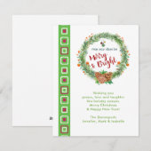 Vrolijk en helder kerstfeest feestdagenkaart (Voorkant / Achterkant)