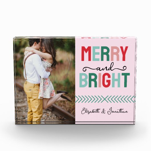 Vrolijk en helder kerstfeest fotoblokken (Voorkant)