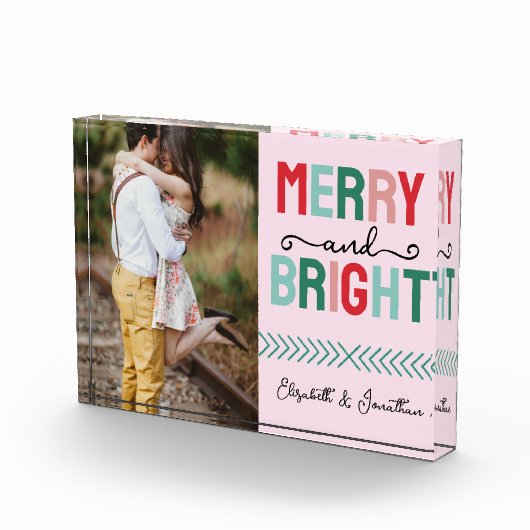 Vrolijk en helder kerstfeest fotoblokken (Rechts)