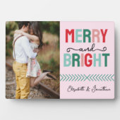 Vrolijk en helder kerstfeest fotoplaat (voorkant)