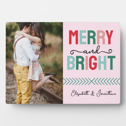 Vrolijk en helder kerstfeest fotoplaat (voorkant)