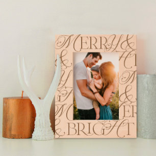 Vrolijk en helder kerstfeest gegraveerde lijstjes