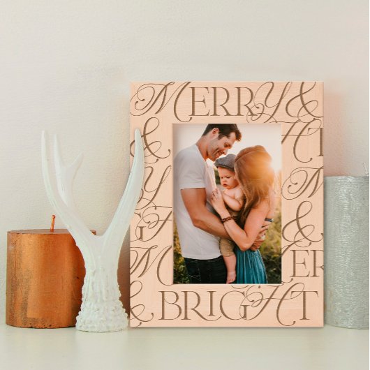 Vrolijk en helder kerstfeest gegraveerde lijstjes