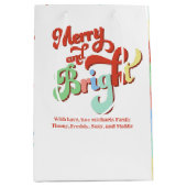 Vrolijk en helder kerstfeest gepersonaliseerd medium cadeauzakje (Voorkant)