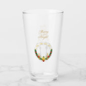 Vrolijk en helder kerstfeest glas (Achterkant)