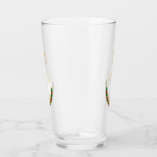 Vrolijk en helder kerstfeest glas (Rechts)