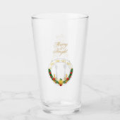 Vrolijk en helder kerstfeest glas (Voorkant)