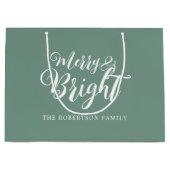 Vrolijk en helder kerstfeest groot cadeauzakje (Voorkant)