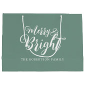 Vrolijk en helder kerstfeest groot cadeauzakje (Achterkant)