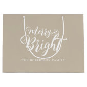 Vrolijk en helder kerstfeest groot cadeauzakje (Voorkant)