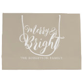 Vrolijk en helder kerstfeest groot cadeauzakje (Achterkant)