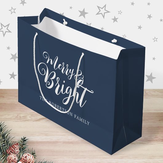 Vrolijk en helder kerstfeest groot cadeauzakje