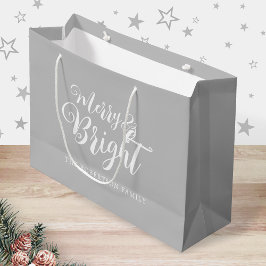 Vrolijk en helder kerstfeest groot cadeauzakje