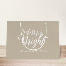 Vrolijk en helder kerstfeest groot cadeauzakje