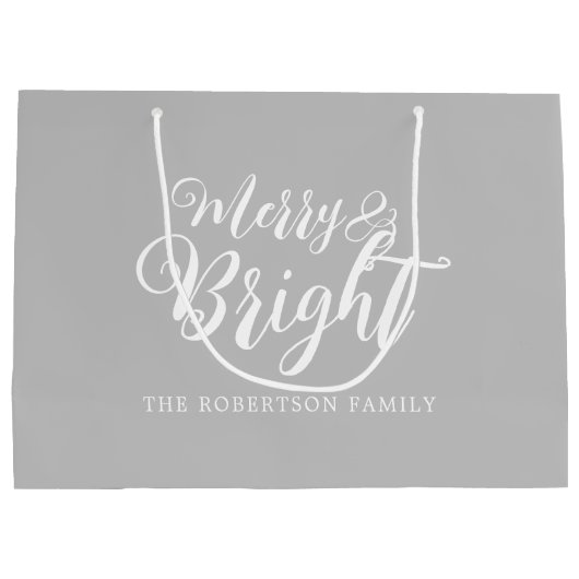 Vrolijk en helder kerstfeest groot cadeauzakje (Achterkant)