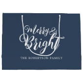 Vrolijk en helder kerstfeest groot cadeauzakje (Achterkant)